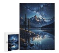 Jigsaw Puzzle 500 PCS for Adults Starlit Lake Serenity Adult Jigsaw Brain Teaser Game Birthday Present Help The Brain Exercise 500 PCS