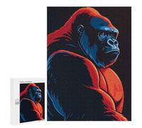 Jigsaw Puzzle 500 PCS for Adults Stylized Gorilla Portrait Jigsaws for Adults DIY Toys But Fun And Humorous for Birthday, Chrismas 500 PCS