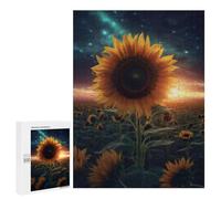 Jigsaw Puzzle 500 PCS for Adults Sunflower Night Milky Way Puzzles for Adults Relaxing Games Presents for Women for Birthday, Chrismas 500 PCS