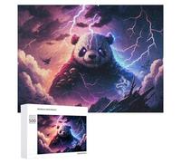 Jigsaw Puzzle 500 PCS for Adults Thundering Panda Storm -2 Puzzles for Adults Relaxing Games Presents for Women for Birthday, Chrismas 500 PCS