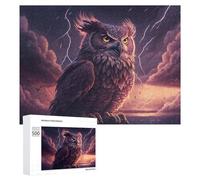 Jigsaw Puzzle 500 PCS for Adults Thunderstorm Owl Majesty -1 Puzzles for Adults Relaxing Games Presents for Women for Birthday, Chrismas 500 PCS