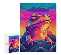 Jigsaw Puzzle 500 PCS for Adults Vibrant Frog in Surreal Landscape Jigsaw for Adults Toy Wall Decor Home Decoration for Birthday, Chrismas 500 PCS