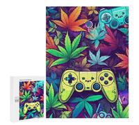 Jigsaw Puzzle 500 PCS for Adults Vibrant Gaming Controllers Amidst Nature Jigsaw Puzzle Family Game Difficult Hard Deal As Gifts for The Whole Family 500 PCS