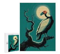 Jigsaw Puzzle 500 PCS for Adults Vulture Perched Under Moonlight Jigsaws for Adults DIY Toys But Fun And Humorous for Birthday, Chrismas 500 PCS