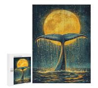Jigsaw Puzzle 500 PCS for Adults Whale Tail Under Moon Jigsaws for Adults DIY Toys But Fun And Humorous for Birthday, Chrismas 500 PCS