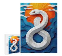 Jigsaw Puzzle 500 PCS for Adults White Snake Paper Art Jigsaws for Adults DIY Toys But Fun And Humorous for Birthday, Chrismas 500 PCS