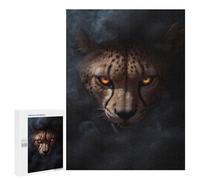 Jigsaw Puzzle 500 PCS for Adults Wild Cheetah Halloween Puzzle for Adults Toy Wall Decor Perfect Decoration Stress Reduction Gifts 500 PCS