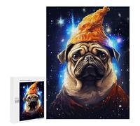 Jigsaw Puzzle 500 PCS for Adults Wizard Pug Cute Pixel Art Adult Jigsaw Brain Teaser Game Birthday Present Help The Brain Exercise 500 PCS