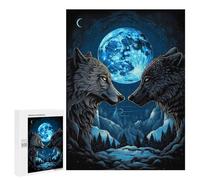 Jigsaw Puzzle 500 PCS for Adults Wolf Moonlight Vintage Jigsaws for Adults DIY Toys But Fun And Humorous for Birthday, Chrismas 500 PCS