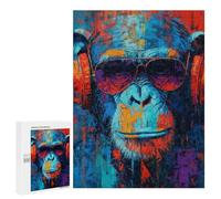 Jigsaw Puzzle 500 PCS for Teenagers Chic Monkey with Sunglasses Adult Jigsaw Puzzles For Family Fun Help The Brain Exercise Beautiful Design Game 500 PCS