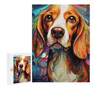 Jigsaw Puzzle 500 PCS for Teenagers Colorful Beagle Art Print Jigsaws for Adults Puzzle Improve Memory Educational Challenge Unique Birthday And Gifts 500 PCS