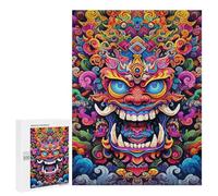 Jigsaw Puzzle 500 PCS for Teenagers Colorful Mask Art Print Jigsaws for Adults Puzzle Improve Memory Educational Challenge Unique Birthday And Gifts 500 PCS