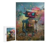 Jigsaw Puzzle 500 PCS for Teenagers Colorful Robot Garden Scene Adult Jigsaw Puzzles Improve Memory Difficult And Challenge Christmas Birthday Gifts 500 PCS