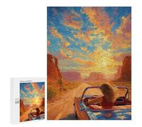 Jigsaw Puzzle 500 PCS for Teenagers Desert Sunset Drive Adult Jigsaw Puzzles For Family Fun Help The Brain Exercise Beautiful Design Game 500 PCS