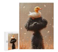 Jigsaw Puzzle 500 PCS for Teenagers Duck on Dog Head-1 Adult Jigsaw Puzzles Improve Memory Difficult And Challenge Christmas Birthday Gifts 500 PCS