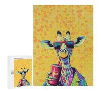 Jigsaw Puzzle 500 PCS for Teenagers Giraffe Drinking Soda Pop Adult Jigsaw Puzzles Improve Memory Difficult And Challenge Christmas Birthday Gifts 500 PCS