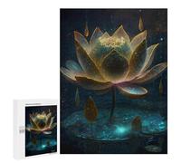 Jigsaw Puzzle 500 PCS for Teenagers Glowing Lotus Pond Adult Jigsaw Puzzles Improve Memory Difficult And Challenge Christmas Birthday Gifts 500 PCS
