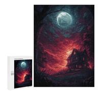 Jigsaw Puzzle 500 PCS for Teenagers Halloween Haunted House -5 Adult Jigsaw Puzzles Improve Memory Difficult And Challenge Christmas Birthday Gifts 500 PCS