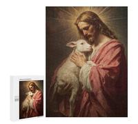 Jigsaw Puzzle 500 PCS for Teenagers Jesus Holding Lamb Painting-8 Jigsaws for Adults Puzzle Improve Memory Educational Challenge Unique Birthday And Gifts 500 PCS