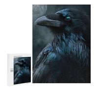 Jigsaw Puzzle 500 PCS for Teenagers Moonlit Raven Portrait Adult Jigsaw Puzzles Improve Memory Difficult And Challenge Christmas Birthday Gifts 500 PCS