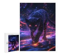 Jigsaw Puzzle 500 PCS for Teenagers Neon Panther Cosmic Glow Jigsaws for Adults Puzzle Improve Memory Educational Challenge Unique Birthday And Gifts 500 PCS