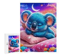 Jigsaw Puzzle 500 PCS for Teenagers Sleepy Blue Koala Night Adult Jigsaw Puzzles Improve Memory Difficult And Challenge Christmas Birthday Gifts 500 PCS