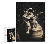 Jigsaw Puzzle 500 PCS for Teenagers Space Guitar Hero Astronaut Playing Electric Guitar on Jupiter! Adult Jigsaw Puzzles Improve Memory Difficult And Challenge Christmas Birthday Gifts 500 PCS