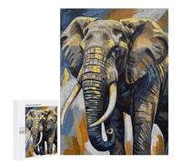 Jigsaw Puzzle 500 PCS for Teenagerss Abstract Elephant Painting Puzzles for Adults Family Game Home Decoration for Birthday, Chrismas 500 PCS