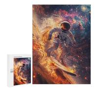 Jigsaw Puzzle 500 PCS for Teenagerss Astronaut Space Surfing Teenagers Puzzles DIY Toys Wall Decoration Help The Brain Exercise 500 PCS