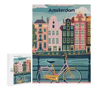 Jigsaw Puzzle 500 PCS for Teenagerss Charming Amsterdam Puzzles for Adults Family Game Home Decoration for Birthday, Chrismas 500 PCS