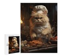Jigsaw Puzzle 500 PCS for Teenagerss Cooking Cat Kitchen Puzzle for Adults Relaxing Games Perfect Decoration Deal As Gifts for The Whole Family 500 PCS
