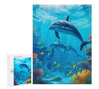Jigsaw Puzzle 500 PCS for Teenagerss Dolphin Underwater Puzzles for Adults Family Game Home Decoration for Birthday, Chrismas 500 PCS