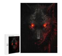 Jigsaw Puzzle 500 PCS for Teenagerss Evil Black Wolf Puzzles for Adults Family Game Home Decoration for Birthday, Chrismas 500 PCS
