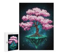 Jigsaw Puzzle 500 PCS for Teenagerss Floating Cherry Blossom Tree Puzzles for Adults Family Game Home Decoration for Birthday, Chrismas 500 PCS