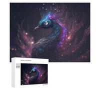 Jigsaw Puzzle 500 PCS for Teenagerss Galactic Peacock Cosmic Beauty in Flight Jigsaws for Adults Family Games Hand Speed Race for Birthday, Chrismas 500 PCS