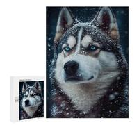 Jigsaw Puzzle 500 PCS for Teenagerss Husky Portrait Puzzle for Adults Relaxing Games Perfect Decoration Deal As Gifts for The Whole Family 500 PCS
