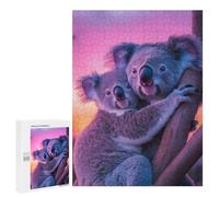Jigsaw Puzzle 500 PCS for Teenagerss Koala Couple at Sunset Puzzle for Adults Relaxing Games Perfect Decoration Deal As Gifts for The Whole Family 500 PCS