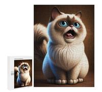 Jigsaw Puzzle 500 PCS for Teenagerss Laughing Cat Teenagers Puzzles DIY Toys Wall Decoration Help The Brain Exercise 500 PCS