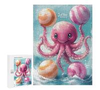 Jigsaw Puzzle 500 PCS for Teenagerss Smiling Octopus Just Keep Swimming Puzzles for Adults Family Game Home Decoration for Birthday, Chrismas 500 PCS