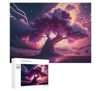 Jigsaw Puzzle 500 PCS for Teenagerss Thunderstorm with Lightning Strikes Puzzle for Adults Relaxing Games Perfect Decoration Deal As Gifts for The Whole Family 500 PCS