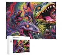 Jigsaw Puzzle 500 PCS for Teenagerss Vibrant Dinosaur Fantasy Artwork Jigsaws for Adults Family Games Hand Speed Race for Birthday, Chrismas 500 PCS