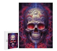 Jigsaw Puzzle 500 PCS for Teenagerss Violet Skull Artwork Puzzles for Adults Family Game Home Decoration for Birthday, Chrismas 500 PCS