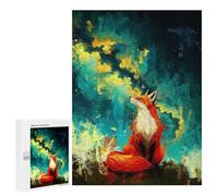 Jigsaw Puzzle 500 PCS Fox in Abstract Landscape Jigsaws for Adults Puzzle Birthday Present Difficult And Challenge Challenging Game Gifts 500 PCS