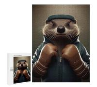 Jigsaw Puzzle 500 PCS Funny Beaver Animal Boxer Jigsaws for Adults Toy Wall Decor Pattern Assembly Deal As Gifts for The Whole Family 500 PCS