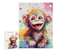 Jigsaw Puzzle 500 PCS Funny Little Chimpanzee Jigsaw Puzzles for Teenagerss Hand Speed Race Fun Activities at Home Challenging Game And Family Play 500 PCS