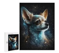 Jigsaw Puzzle 500 PCS Galactic Chihuahua Portrait Jigsaws for Adults Puzzle Birthday Present Difficult And Challenge Challenging Game Gifts 500 PCS