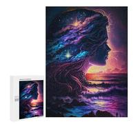 Jigsaw Puzzle 500 PCS Galactic Ocean Sunset Puzzles for Teenagerss Stress Reliever Educational Challenge Unique Birthday And Gifts 500 PCS