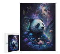 Jigsaw Puzzle 500 PCS Galactic Panda Garden Jigsaws for Adults Puzzle Birthday Present Difficult And Challenge Challenging Game Gifts 500 PCS