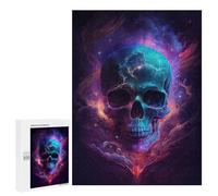 Jigsaw Puzzle 500 PCS Galactic Skull Artwork Puzzles for Teenagerss Stress Reliever Educational Challenge Unique Birthday And Gifts 500 PCS