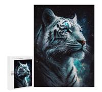 Jigsaw Puzzle 500 PCS Galactic White Tiger Portrait Jigsaws for Adults Puzzle Birthday Present Difficult And Challenge Challenging Game Gifts 500 PCS